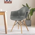 thumbnail image 4 of Heavenly Collection Bucket Grey Armchair with Wood Legs, 4 of 5