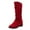 Red, variant on Suede Ankle Boots for Women Platform Low Heel Mid Calf Slouch Boots Comfortable Warm Winter Flat Snow Booties Red & Size 7.5