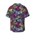 thumbnail image 4 of Balery Retro Cassette Music Men's Casual Button Down Shirt Short Sleeve Textured Summer Cuban Beach Shirts-XX-Large, 4 of 7