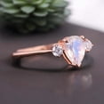 thumbnail image 2 of Pear Cut Moonstone Wedding Ring Diamond Engagement Statement Jewelry Christmas Gift For Her Rose Gold Promise Ring, 2 of 4