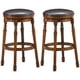 thumbnail image 1 of Costway Taburetes giratorios de bar 74 cm, taburetes de cocina con asiento giratorio a 360°, símil-cuero PU, fáciles de montar, madera de goma natural y resistente, diseño retro, reposapiés cómodo, 1 of 4