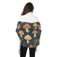 thumbnail image 4 of FORMRS Womens Scarf Winter Soft Long Big Warm Shawls Wrap Tassel Scarves, Black Mushroom Pattern, 4 of 9