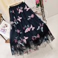 thumbnail image 4 of Skirts For Women Midi Length Embroidered Skirt High Waisted Fairy A Line Midi Skirt For Party Carnival Elastic Waist Dance Dress Costume, 4 of 4