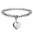 thumbnail image 1 of Girls Bracelet Gift Giving Polished Trendy Heart 26 Letters Alphabet Initial Bracelet, 1 of 5
