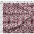 thumbnail image 2 of Soimoi Damask Printed, Japan Crepe SatinFabric, by The Yard 54 Inch Wide, Decorative Sewing Fabric for Dresses Kimonos Gowns, Maroon, 2 of 5