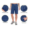 thumbnail image 3 of Little Donkey Andy Women's Stretch Convertible Pants, Zip Off Quick Dry Hiking Pants Baleine Blue Size XXL, 3 of 5