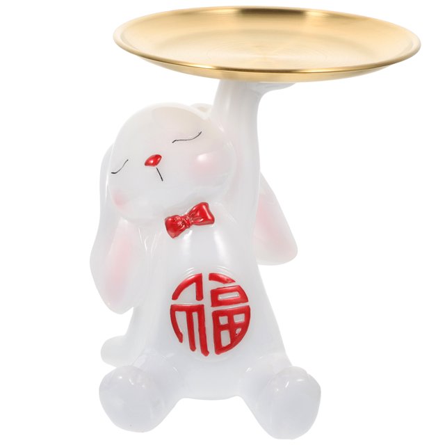 Bunny Figurine Tray Entry Table Key Tray Jewelry Trinket Tray Piggy Bank Table Decor