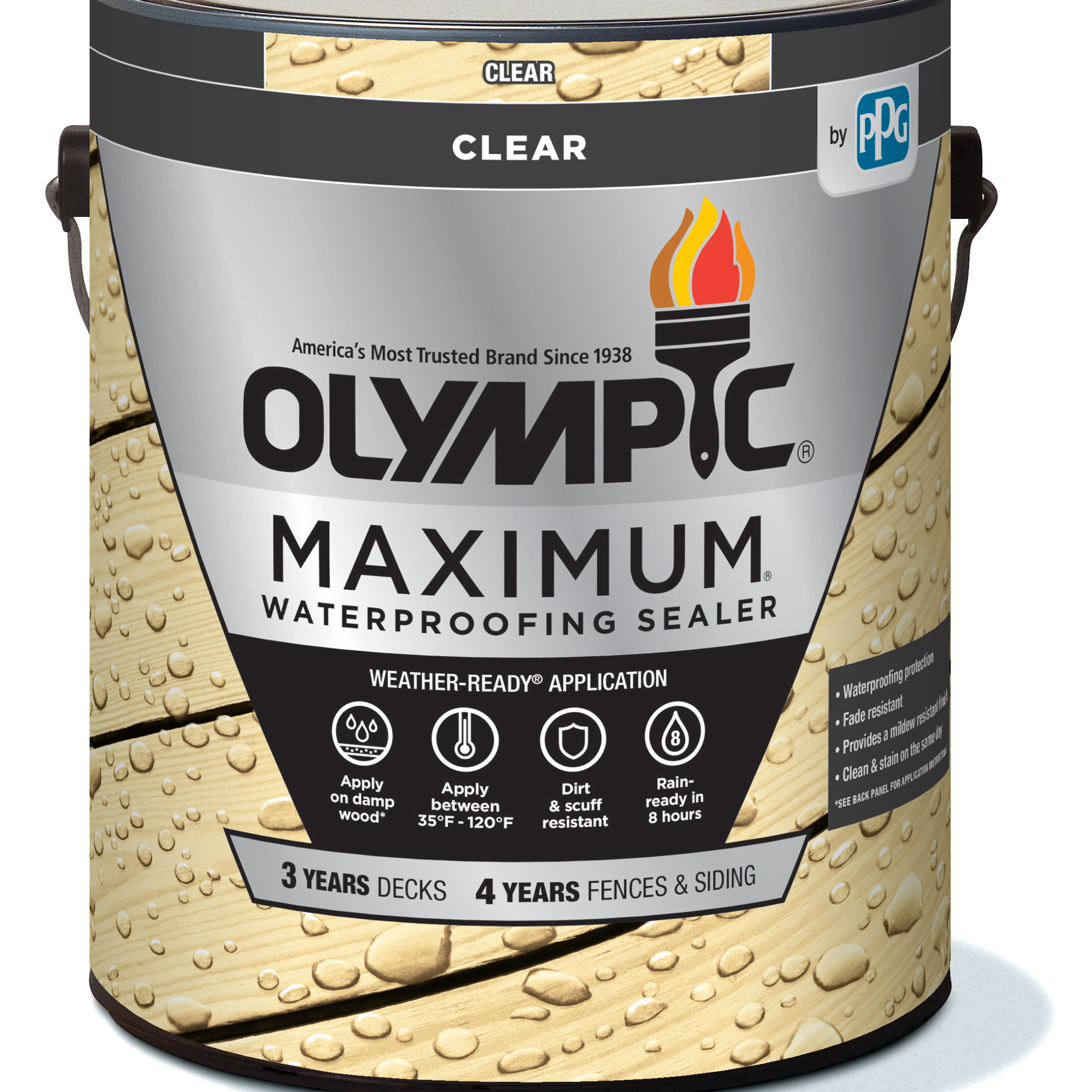 Olympic Maximum 1 Gallon Clear Exterior Waterproofing Sealer Low VOC