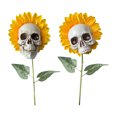 thumbnail image 2 of Muyoka De adornos de Calavera de girasol para Halloween, decoraci贸n divertida para jard铆n, regalo de adornos de Halloween, 2 of 7
