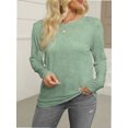 thumbnail image 6 of Women Long Sleeve Crew Neck Slim Fit Stretchy Layer T Shirts Tops, 6 of 6