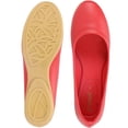 thumbnail image 5 of Women's Flats Ballerina Shoes Slip-on Leather Soft Ballet Comfort Walking Classic Round Toe loafers Red D002Y39 7-7.5 B(M) US, 5 of 7
