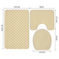 thumbnail image 3 of Yellow and White Checkerboard Pattern Bathroom Rugs Sets 3 Piece,Toilet Cover Set,Absorbent Non Slip Bathroom Mats Sets with U-Shaped Contour Rug Toilet Rug Set, 3 of 5