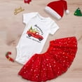 thumbnail image 4 of Body de bebé personalizado de Navidad, vestidos de pastel con nombre personalizado, mono de manga larga para niñas, faldas de tul, trajes de fiesta para niños pequeños, 4 of 5