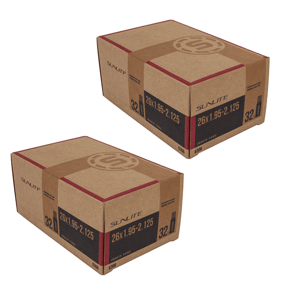 Sunlite Bicycle Inner Tube 2-PACK 26x1.95-2.125 Schrader Valve Mountain 26" Bike