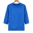 thumbnail image 5 of SuTry Women's 3/4 Sleeve Sweatshirt Crew Neck Loose Fit Pullover Casual Basic Top Relaxed Everyday Wear, 5 of 5