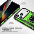 thumbnail image 6 of Hotpom for iPhone 17 Pro Case with 2 Pack Screen Protector Dual Layer Rugged Shockproof Protection with 360° Rotating Stand and Car Mount Capability, Green, 6 of 7