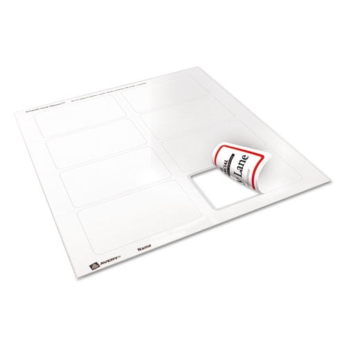 "Flexible Adhesive Name Badge Labels, 3.38 X 2.33, White/red Border, 400/box | Bundle of 2 Boxes"