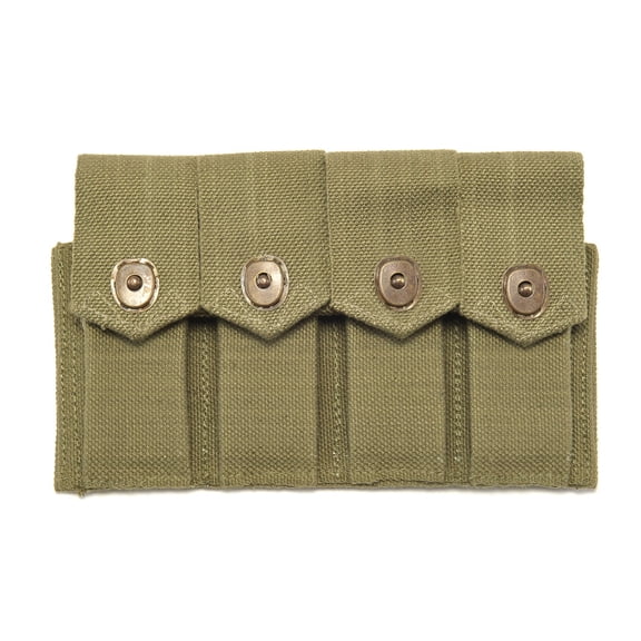 World War Supply M1911 .45 Rigger Made WW2 4 Cell Cotton Green Magazine Ammo Pouch
