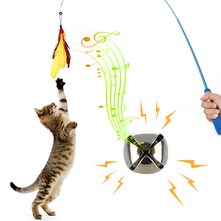 Kitty Kaster Premium Cat Toy Exerciser Fishing Pole 39 inch Safe for Cats  Cat Wand Kitty Tease Casting Toy