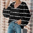 thumbnail image 4 of Blusa informal con cuello en V y manga larga abullonada estampada para mujer Fridja  czfsfas4751, 4 of 8