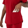 thumbnail image 2 of ave. Lex Women's Three Pocket V-Neck Tunic Scrub Top in Red, M, 2 of 6