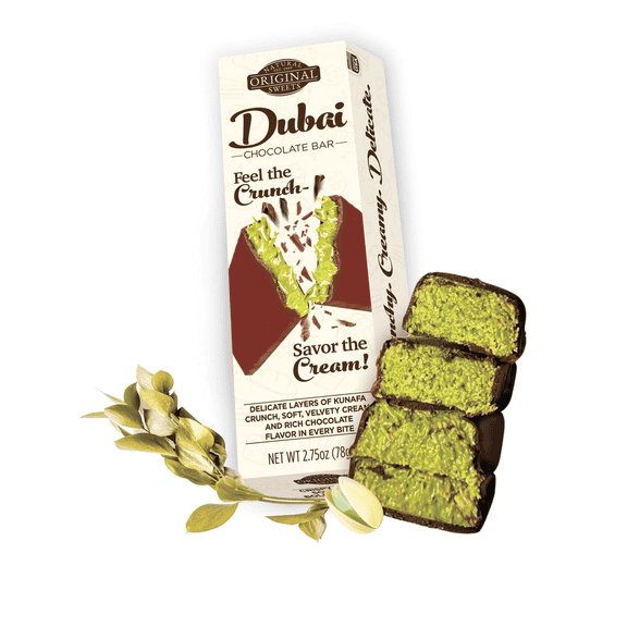 Dubai Chocolate Bar Savor The Pistachio Cream Feel The Crunch | Luxury Rich Chocolate, Delicate Layers of Kunafa, Crunch, Soft, Velvety Cream, Individually Wrapped F