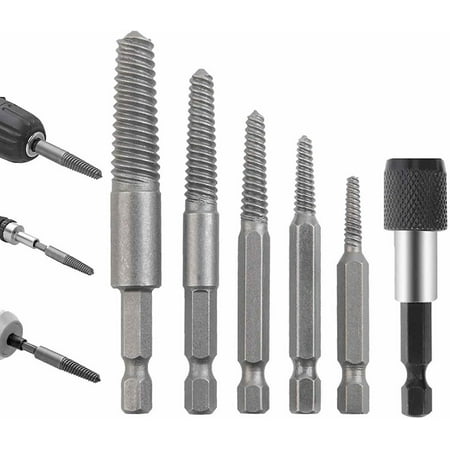 

Screw Extractor Set 6 Piece Chrome Molybdenum Steel Screw Extractor Kit Wear Resistant Drill Accessories For Broken Screws Extractors For Workers H