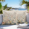 thumbnail image 5 of Waterproof Throw Pillow Covers Set of 2, 24x24 Inch Vintage Botanical Decorative Pillowcases Outdoor Pillow Slip Cushion Covers Set for Couch Tent Spring Floral Summer Botanical Rustic, 5 of 7