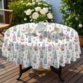 thumbnail image 4 of Easter and Gnomes White Pattern Round Tablecloth 60", Wrinkle-Resistant Wipeable Cover for Kitchen, Dining, Picnic & Patio, 4 of 6