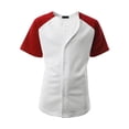 thumbnail image 3 of Ma Croix Men's Hip Hop Baseball Tee Button Down Street Inspired Sport Fit Two Tone Raglan Jersey, 3 of 7