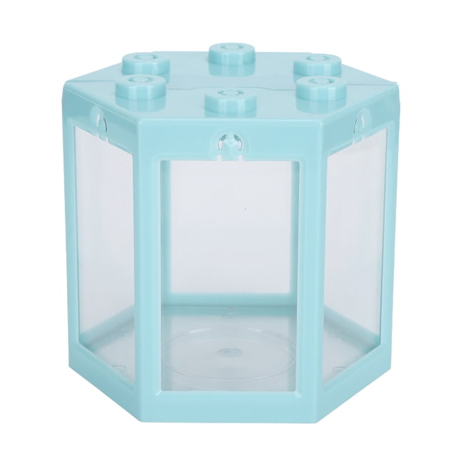 Acuario de decoración de oficina, pecera pequeña con forma hexagonal, pecera pequeña, pecera de plástico, experiencia incomparable