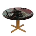 thumbnail image 3 of HAOXIT Fantasy World Tablecloth, Thunder in Viking Ship Floating in Waves , Round Table Cover for Dining Room Kitchen Decor, 3 of 8