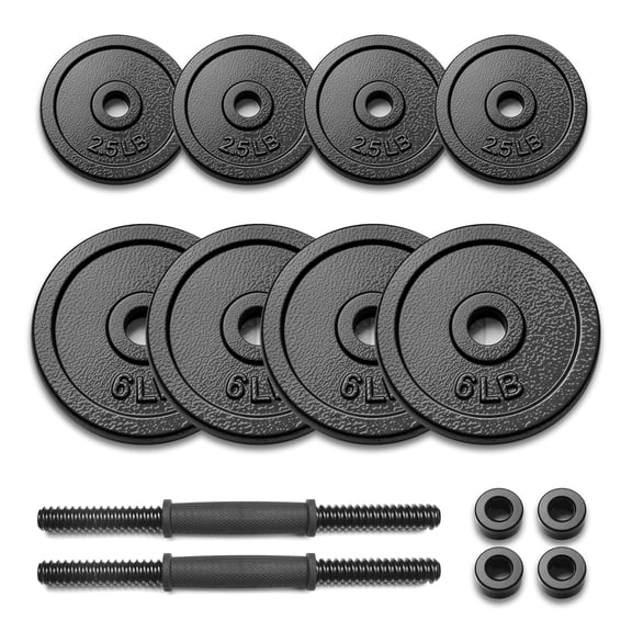 Athletic Works 40LB Adjustable Cast Iron Dumbbell Set , 1-inch Holes Fit Standard Sized Bar