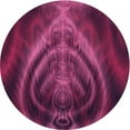 thumbnail image 1 of Ahgly Company Tapis Rond Lavable en Machine Intérieur Transitionnel Moyen Violet Rouge Rose, 4 Pieds Rond, 1 of 7