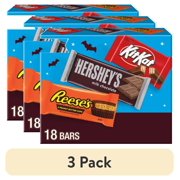 (3 pack) HERSHEY'S, KIT KAT® and REESE'S Assorted Milk Chocolate, Halloween Candy Bulk Box, 27.3 oz (18 Count)