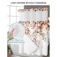 thumbnail image 4 of No Hook Cloth Fabric Shower Curtain with Snap in Liner, Fall Leaves Waterproof Shower Curtains Set with See Through Top Window, Farmhouse Orange Eucalyptus Leaf Floral Bath Curtains Shower 72"x96", 4 of 6