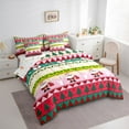 thumbnail image 3 of Manfei Cute Snata Claus 7-Piece Twin Bedding Sets,Wild Deer Slihouette Bedding Comforter Set,Green Xmas Tree Sheet Sets For Girl,Luxury Bedroom Decor Reversible, 3 of 8