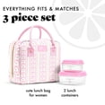 thumbnail image 3 of Fit + Fresh Bloomington Women's Lunch Bag with Containers, Pink Bows and Stripes, 3 of 6