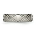 thumbnail image 3 of Diamond2Deal Titanium Brushed and Polished 6mm Criss-cross Design Men's Band Size 11.5, 3 of 5