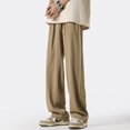 thumbnail image 2 of Pantalones de color liso con rayas laterales para hombre, pantalón informal americano, recto, estilo High Street, Y2k, holgado, 2023, 2 of 5
