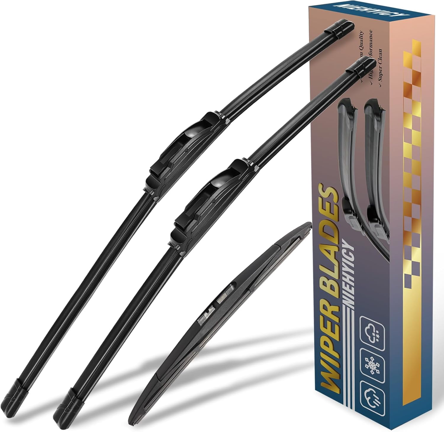 3 wipers Replacement for Lexus RX350 2010-2015,Lexus RX450h 2010-2015,Windshield Wiper Blades Original Equipment Replacement - 26"/22"/16" (Set of 3) U/J HOOK