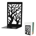 thumbnail image 6 of JilgTeok 4 Packs Metal Tree Bookends for Desk Decorative Iron Book Stand, Hollowed Out Stamping Design, Rustic Office & Home Decor, Book Organizer for Shelves, 6 of 8