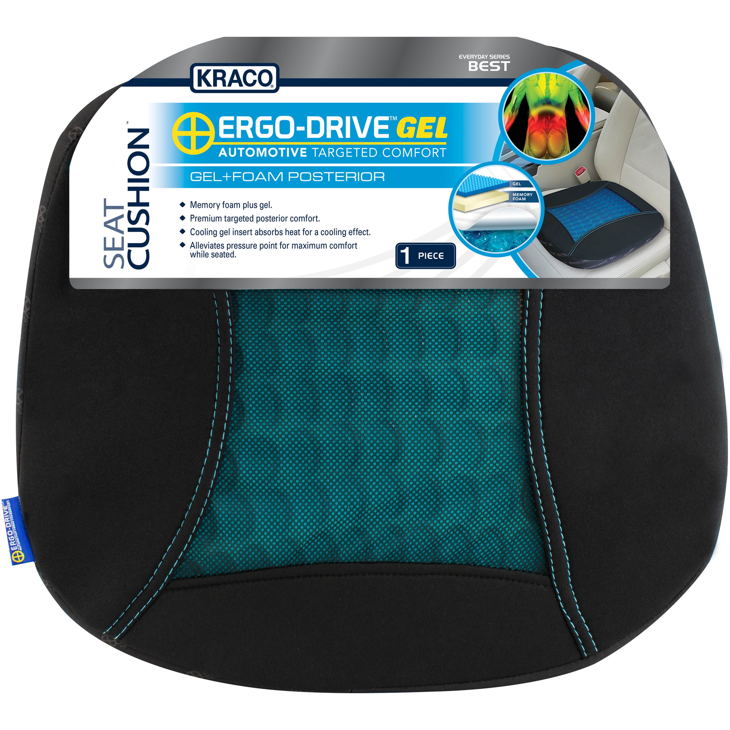 Custom Accessories Ergo Drive Gel Posterior Cushion Seat Cushion