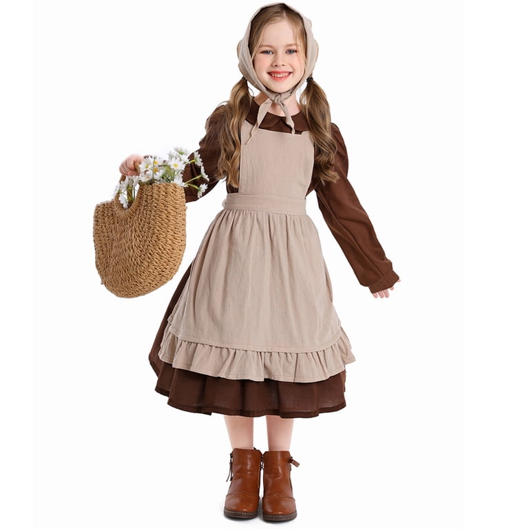 TJAZFJPA Girls Long Sleeve Dress Children's European Festival Stage Play  Rural Farm Dress Purple Dress for Girls Girls Formal Dresses Size 12-14  Purple Xs - Walmart.com