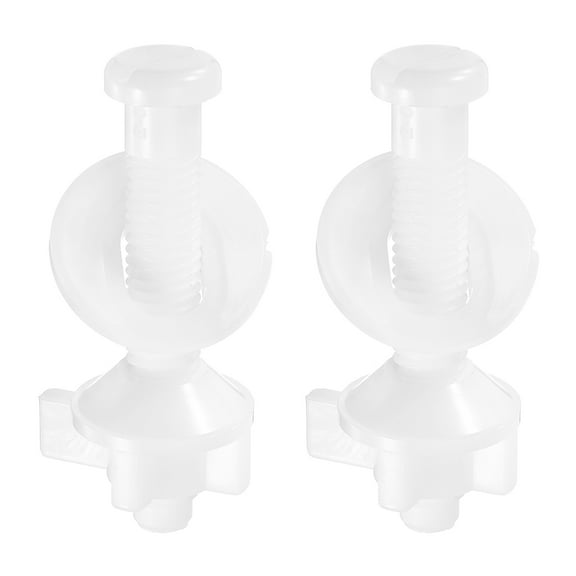 2Pack Toilet Seat Hinges Screws, White Plastic Toilet Seat Hinge Bolt Screw Fixings (White)