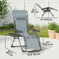 thumbnail image 3 of Outsunny Zero Gravity Chair Set of 2 with Cup Holder, Headrest, Light Grey, 3 of 10