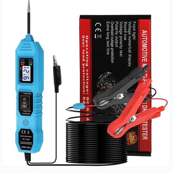 Power Circuit Probe Tester, 6V/12V/24V DC Circuit Tester Automotive, Multifunctional Car Electric Circuit Tester Power Fuse & Voltage Tester Light, Short Circuit Breake Finder Electrical Tools, Blue