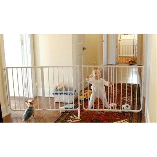 Expandable Pet Gate Baby Safety Gate Black, 85 Inches Extended