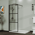 thumbnail image 3 of Resenkos34" Shower Screen Door Walk-In Wet-room, 3-panel Style, Tempered Glass, Black Paint Aluminum Frame, Black, 3 of 7