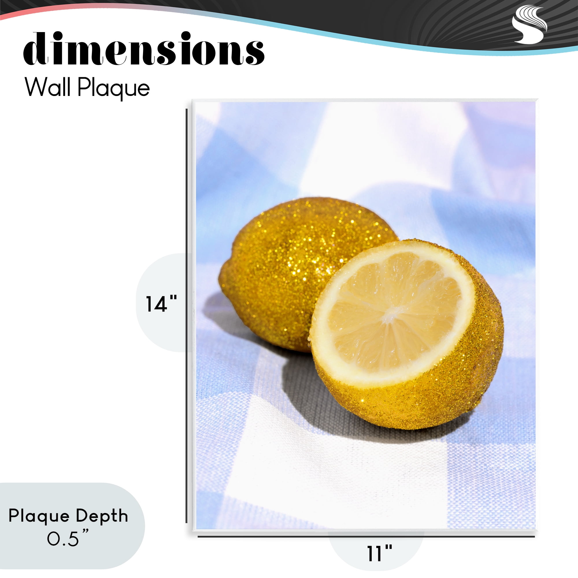 Stupell Industries Glimmer Lemon on Blue Wall Plaque Art, design by LISH Creative